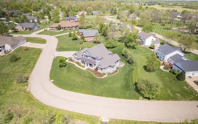 bird's eye view with a residential view
