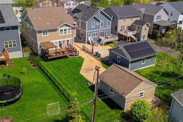 drone / aerial view with a residential view