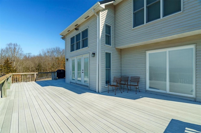 deck featuring french doors