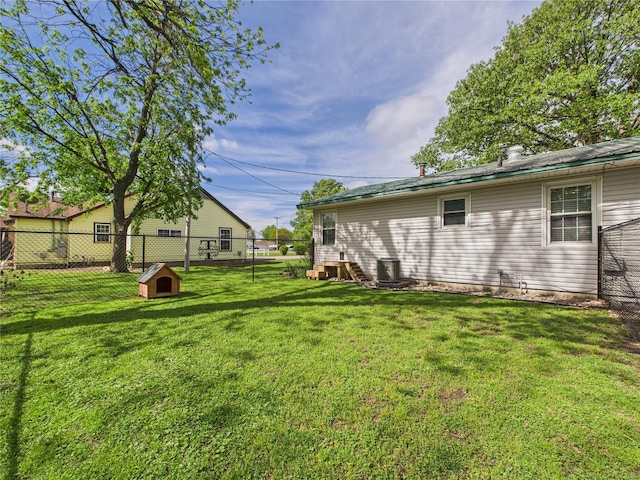 view of yard with fence