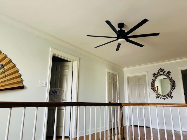 corridor with crown molding