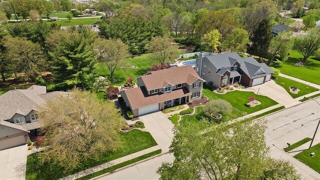 drone / aerial view featuring a residential view