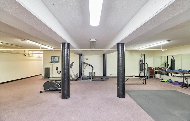 workout area with baseboards