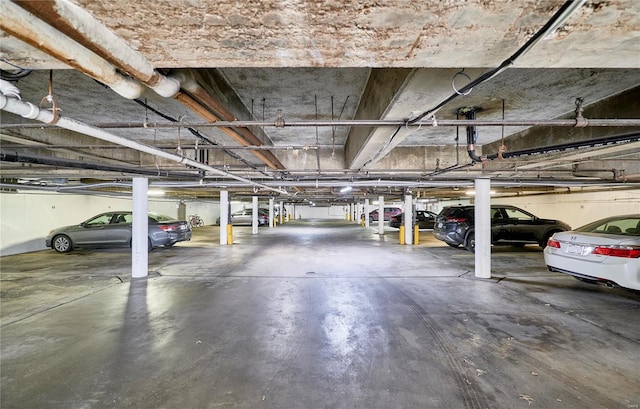 view of parking garage