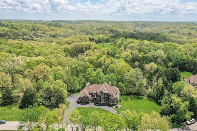 aerial view with a view of trees