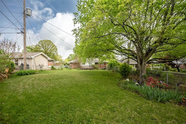 view of yard with fence