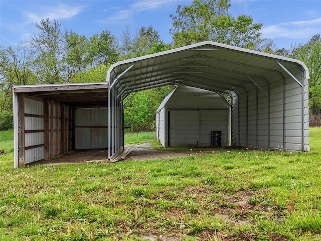 view of parking with a carport
