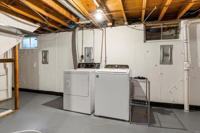 laundry area with independent washer and dryer and laundry area