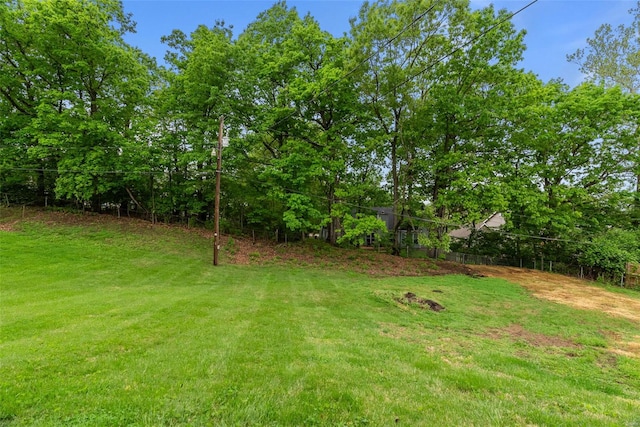 view of yard featuring fence