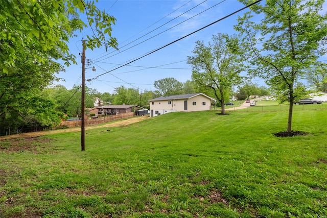view of yard with fence