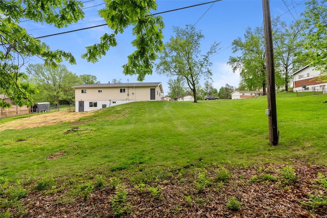 view of yard featuring fence