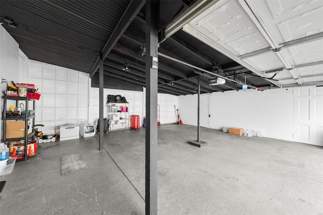 below grade area featuring a garage