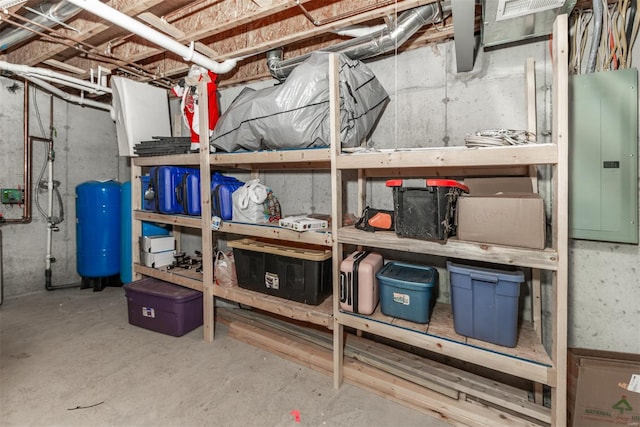 storage featuring electric panel