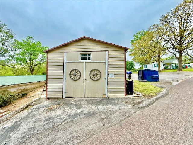 view of shed