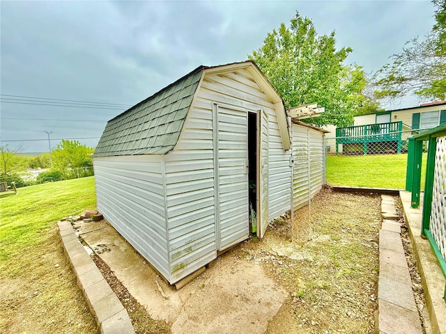 view of shed