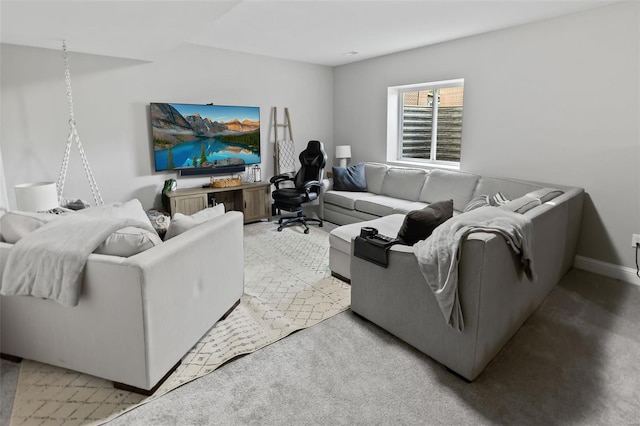 living area with baseboards