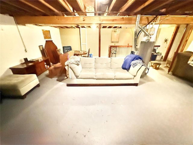 view of unfinished below grade area