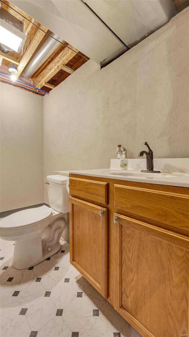 bathroom featuring toilet and vanity