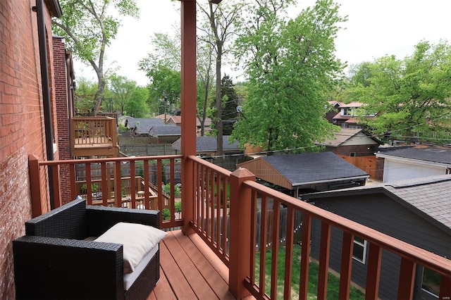 deck featuring a fenced backyard