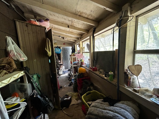 interior space with lofted ceiling