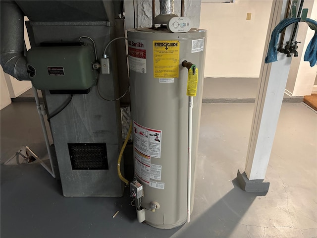 utilities featuring gas water heater