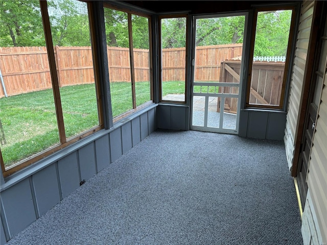 view of unfurnished sunroom