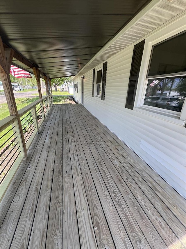 wooden deck with covered porch