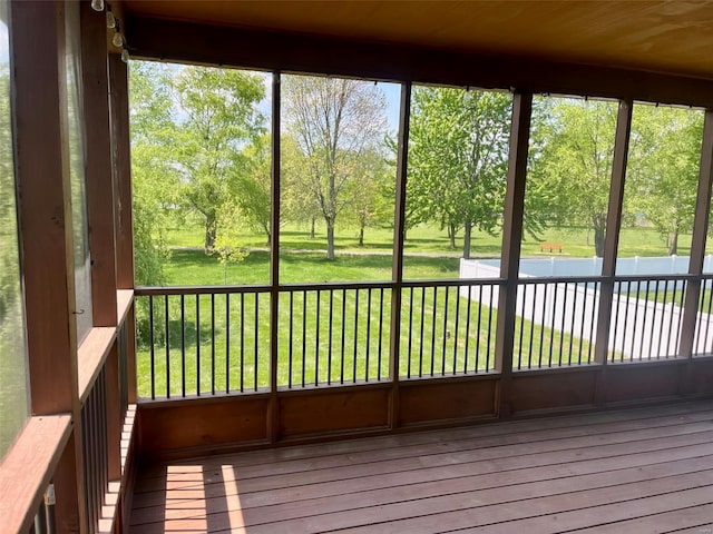 view of unfurnished sunroom