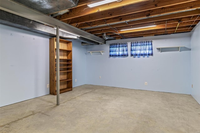 view of finished basement