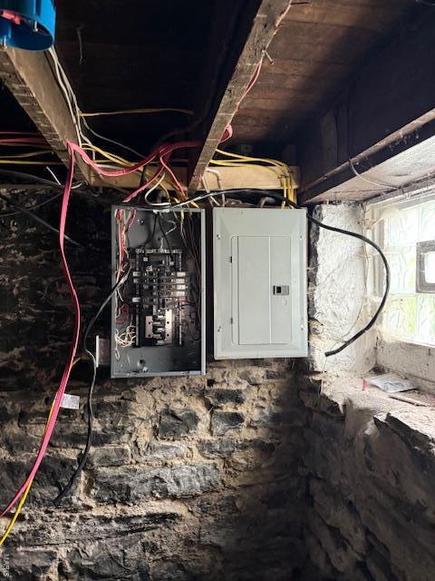 interior space featuring electric panel