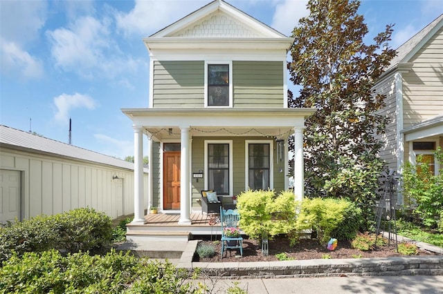 view of front of home with covered porch