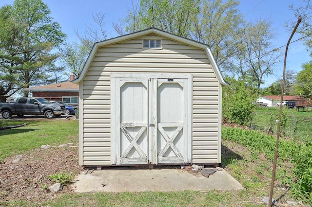 view of shed