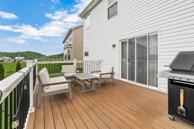deck featuring grilling area