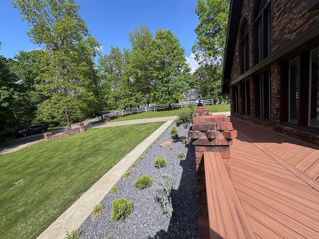 view of yard with fence