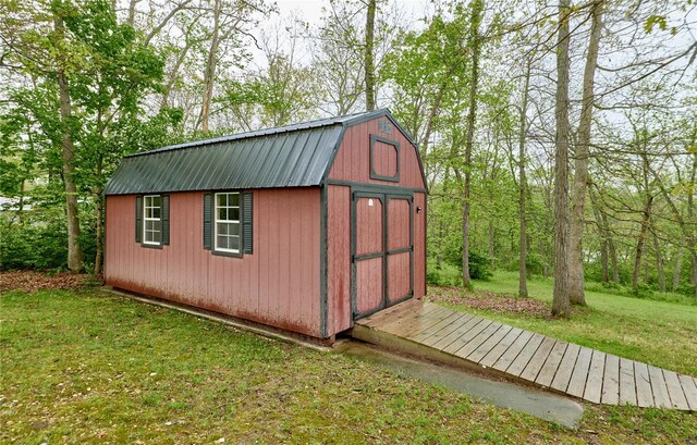 view of shed