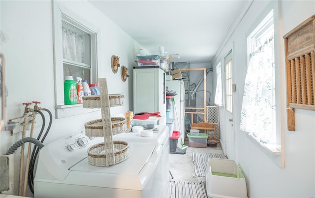 interior space featuring washing machine and clothes dryer