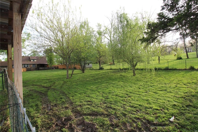 view of yard with fence
