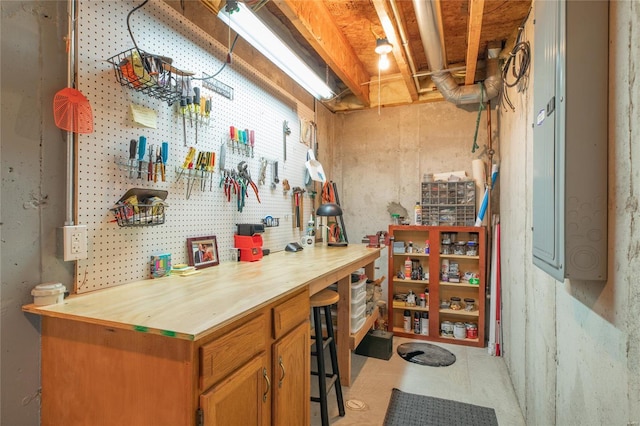 interior space with electric panel