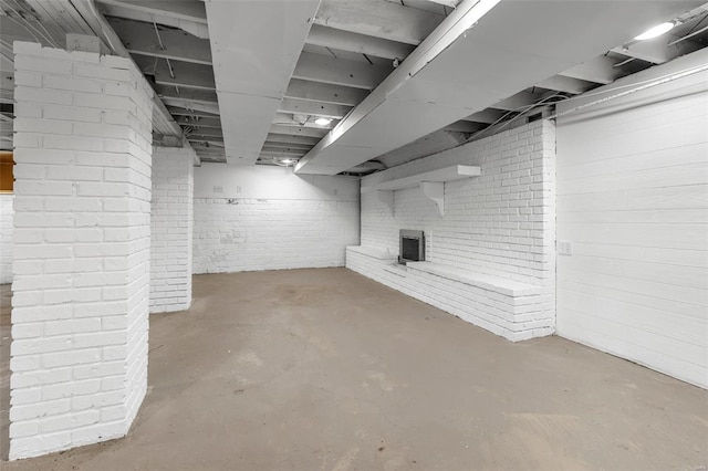 view of unfinished basement
