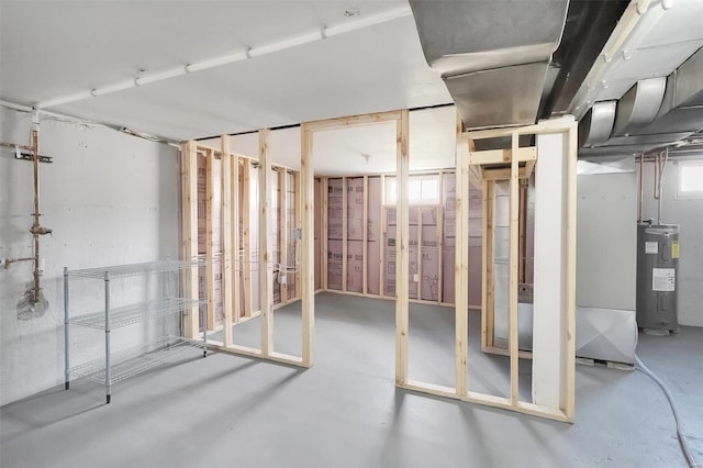 below grade area with plenty of natural light and electric water heater
