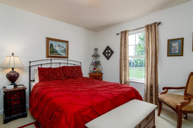 bedroom featuring carpet