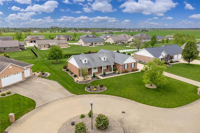 bird's eye view featuring a residential view