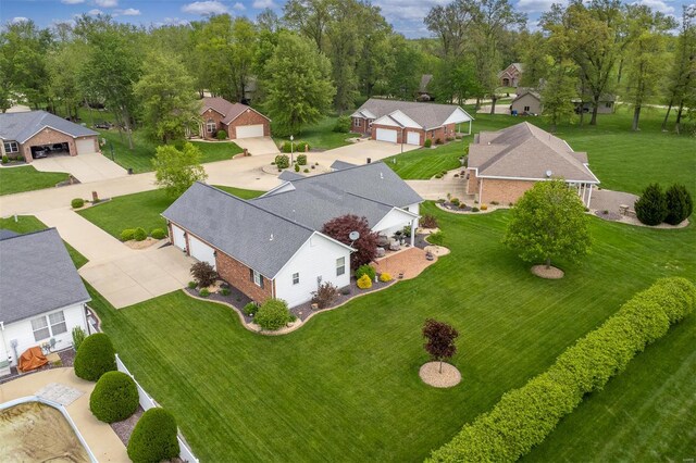drone / aerial view featuring a residential view