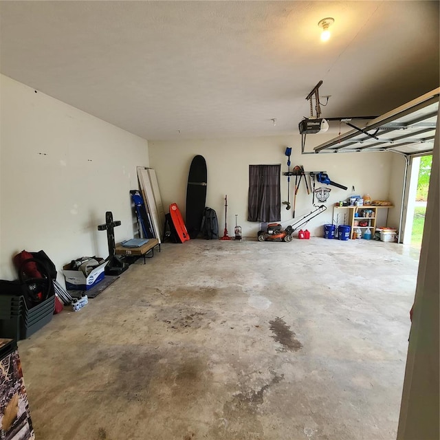 garage featuring a garage door opener