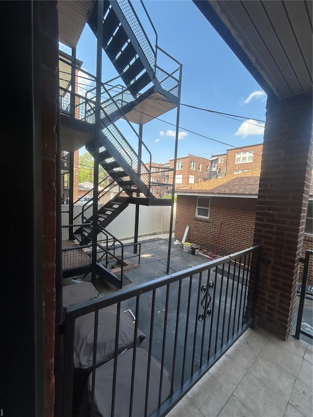 balcony with stairway