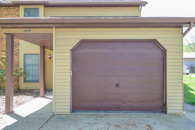 garage with driveway