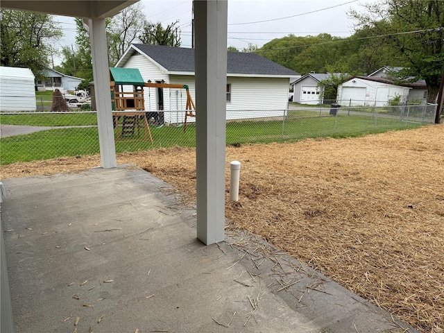 view of patio with fence