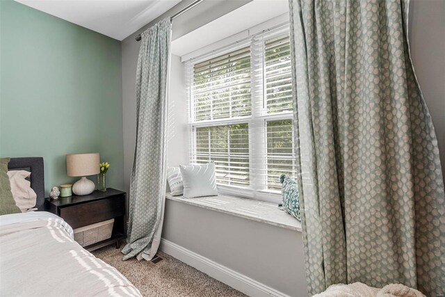 bedroom with baseboards and carpet flooring