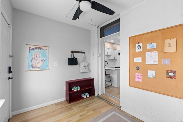 hall featuring light wood-style floors