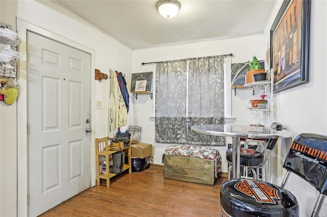 interior space featuring wood finished floors